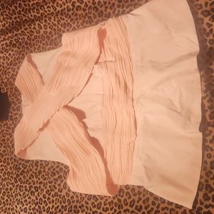 New york and company soho top size M light pink/ peach semi bustier with bone